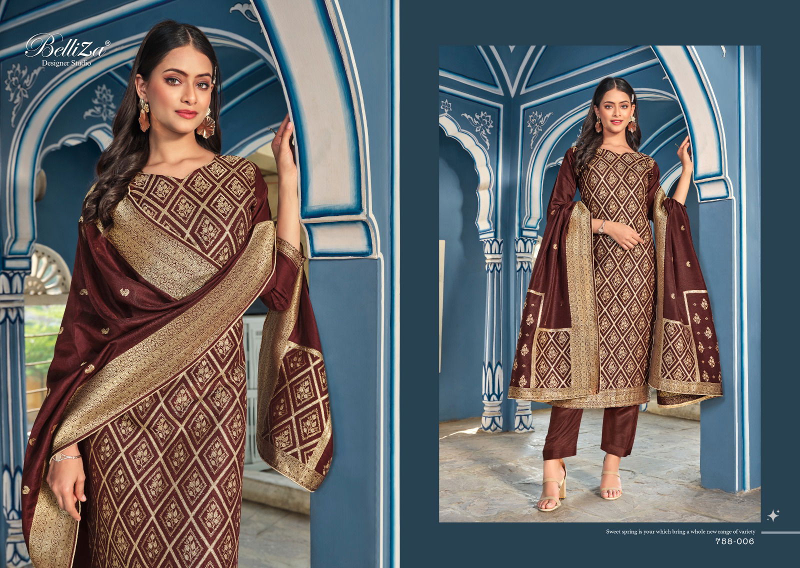Ishana By Belliza Viscose Jacquard Designer Dress Material Wholesale Shop In Surat